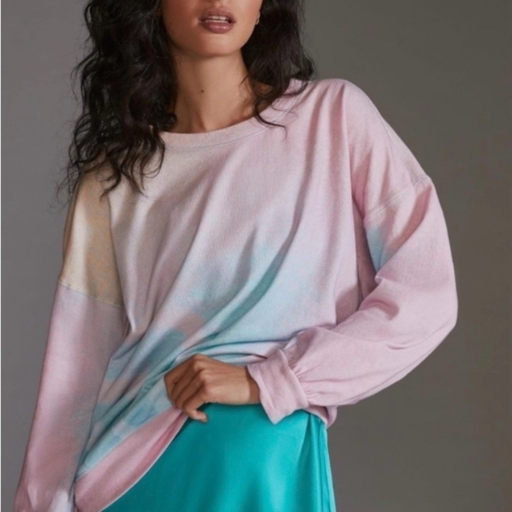 Anthropologie Daily Practice Women's Pastel Tie-Dye Sweater